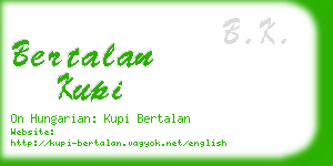 bertalan kupi business card